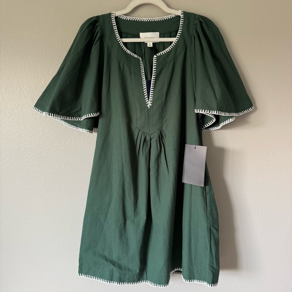 Tuckernuck Green Stitch Finley Flutter Sleeve Dress - Picture 4 of 8